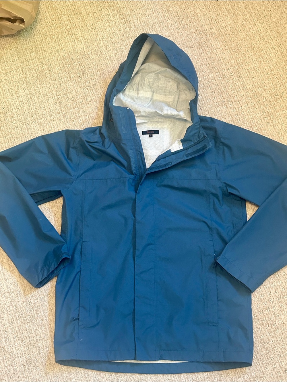 Quince Rain Jacket Blue Hooded Men’s Size S